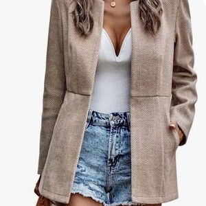 Chouyatou Women’s Notch Lapel Open-Front Blazer – Office New!